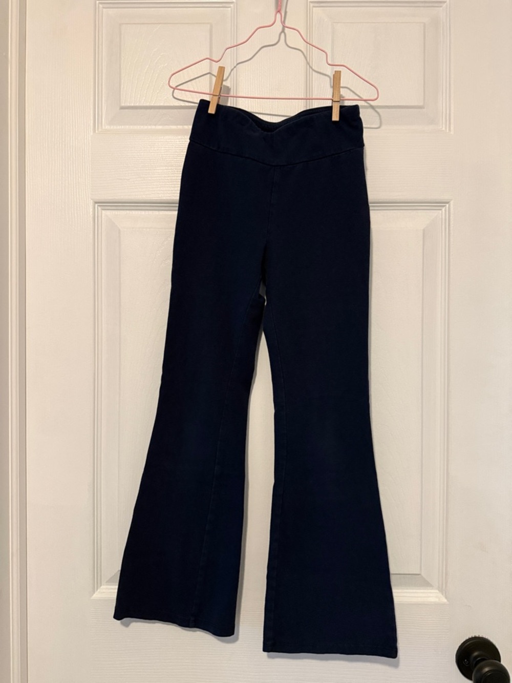 High-Waist Navy Flared Pants